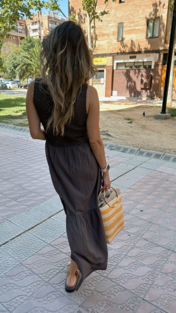 Vestido ganchillo chocolate - Imagen 4