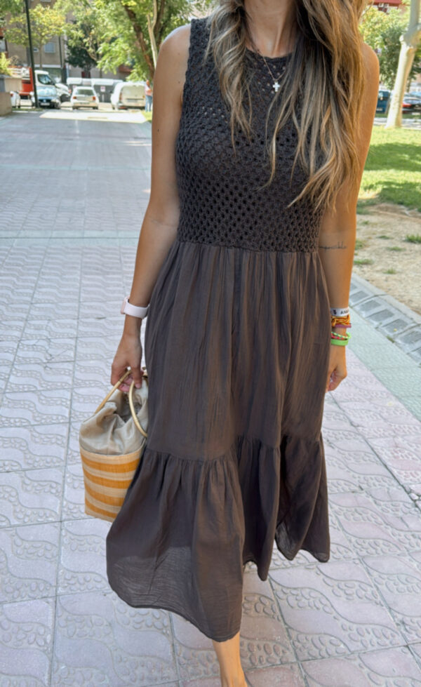 Vestido ganchillo chocolate