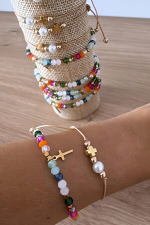 Pulsera Cruz Perla